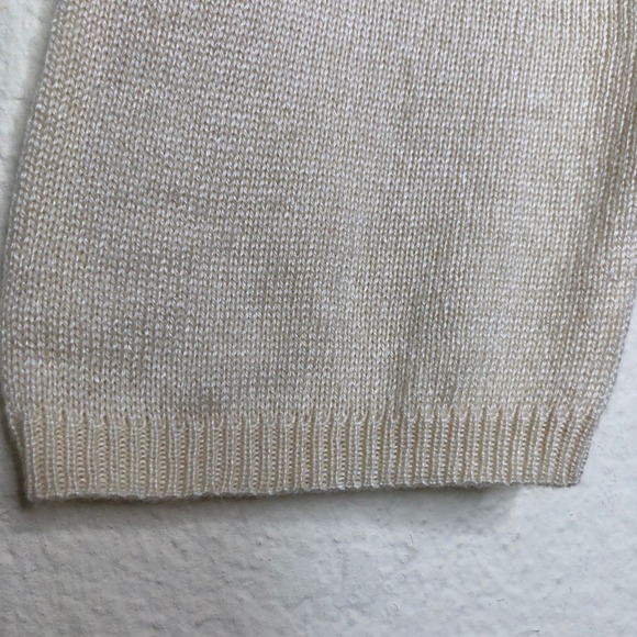 Tommy Bahama XL Sweater Silk Cashmere Cream Pineapple Long Sleeve Knit Top - Picture 9 of 15